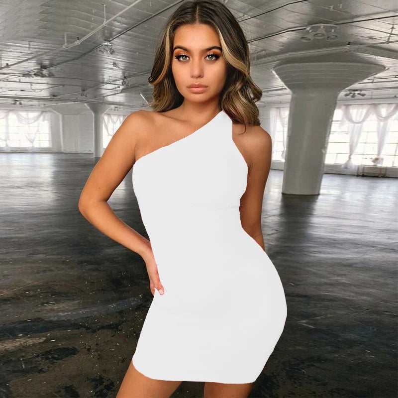 Robe Sexy d'Été – Mini Robe Dos Nu Asymétrique Jaune pour Soirée & Club