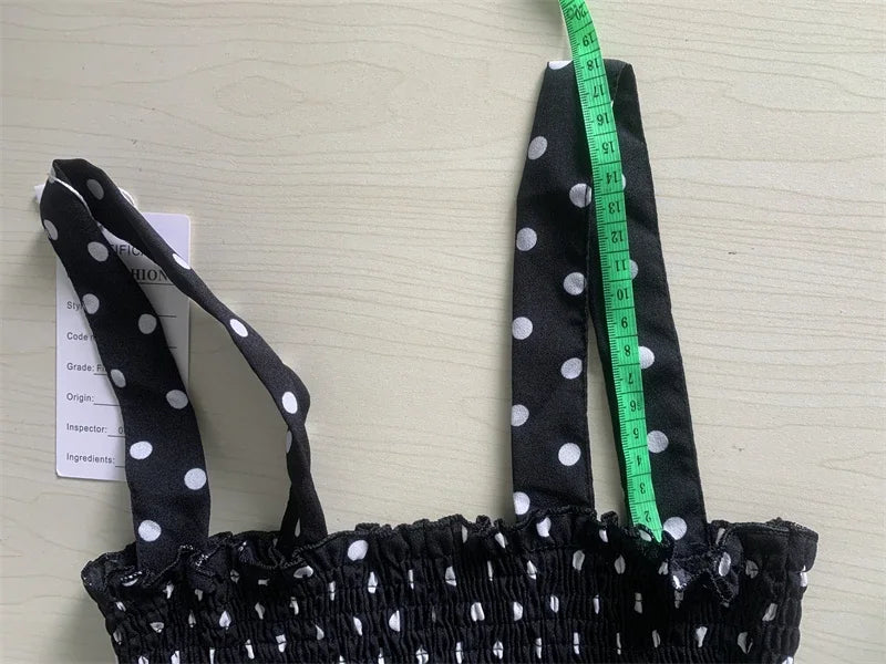 Robe Longue à Pois – Col Carré Élégant & Sans Manches, Été Féminin