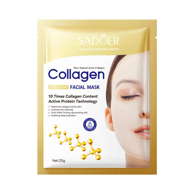 Masque Visage Collagène 10 pcs – Anti‑Rides, Éclat & Fermeté Coréens