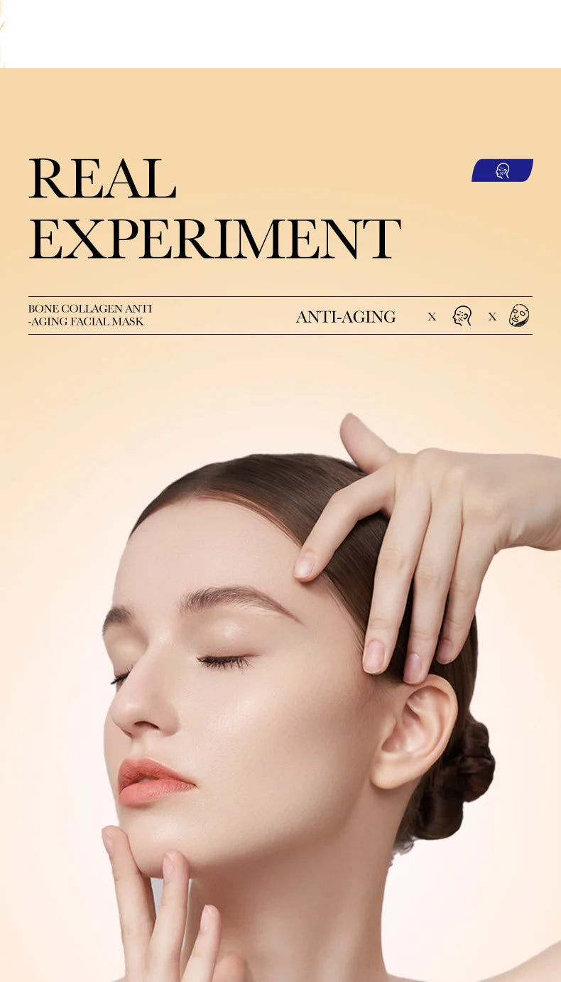 Masque Visage Collagène 10 pcs – Anti‑Rides, Éclat & Fermeté Coréens