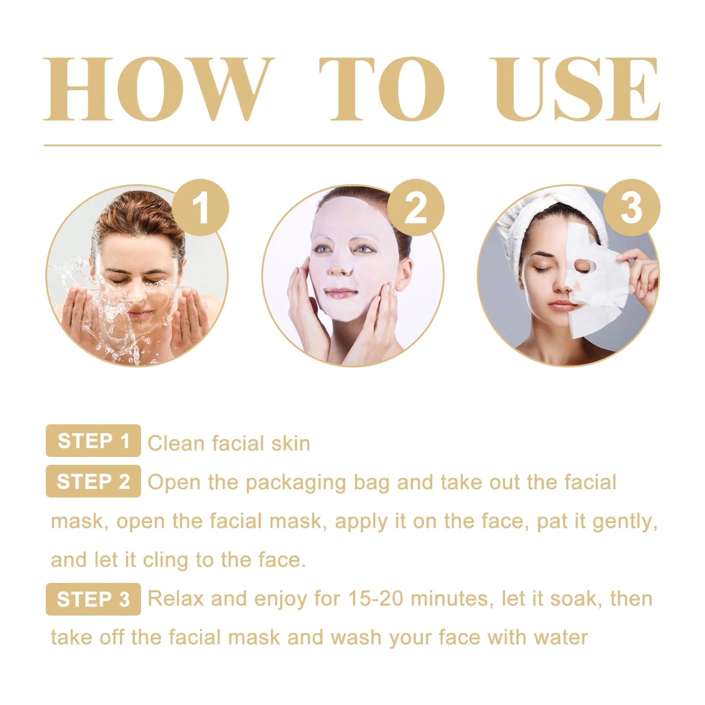 Masque Visage Collagène 10 pcs – Anti‑Rides, Éclat & Fermeté Coréens