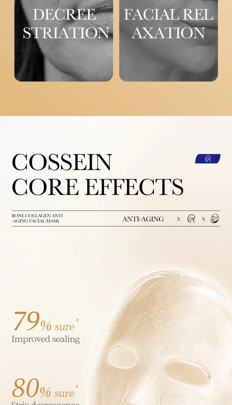 Masque Visage Collagène 10 pcs – Anti‑Rides, Éclat & Fermeté Coréens