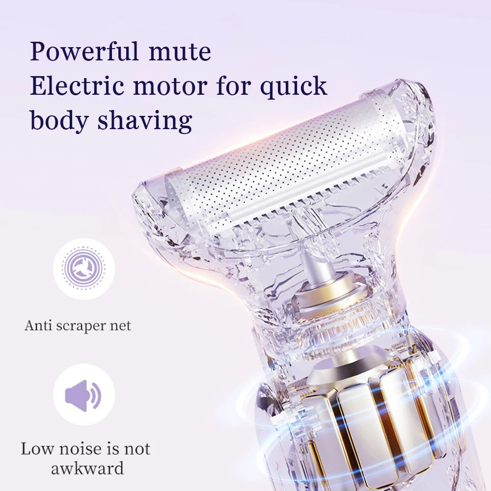 Rasoir Électrique 5 en 1 Femme – Épilateur Rechargeable et Indolore