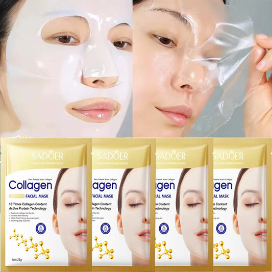 Masque Visage Collagène 10 pcs – Anti‑Rides, Éclat & Fermeté Coréens